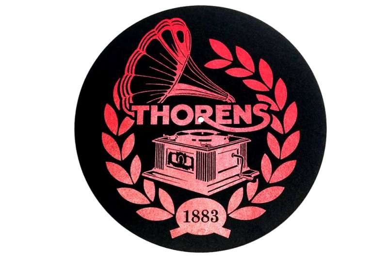 Thorens Platter Mat Felt With Red Logo  Black