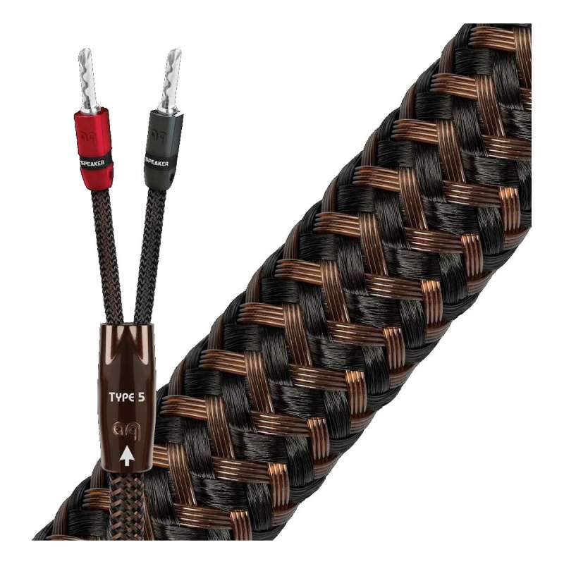 AudioQuest Type 5 Full-Range Speaker Cable with SureGrip 300 Banana Connectors  