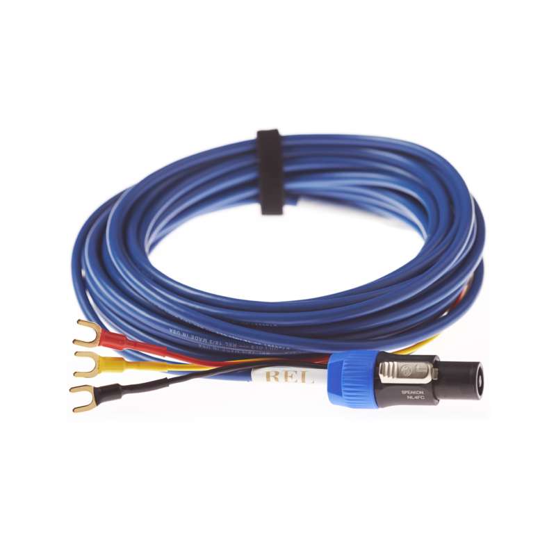 Rel Acoustics Bassline Blue Upgrade Cable | 3x Spade - Speakon male  