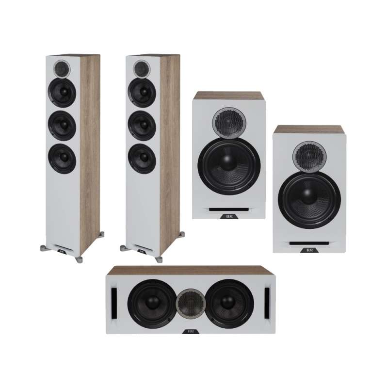 Elac Debut Reference DFR52 System 5.0 Speaker Package Wood  White/Oak