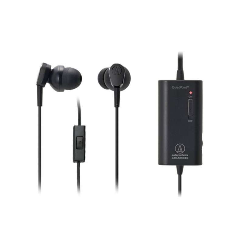 Audio Technica ATH-ANC33is Active Noise-Cancelling In-Ear Headphones Black  