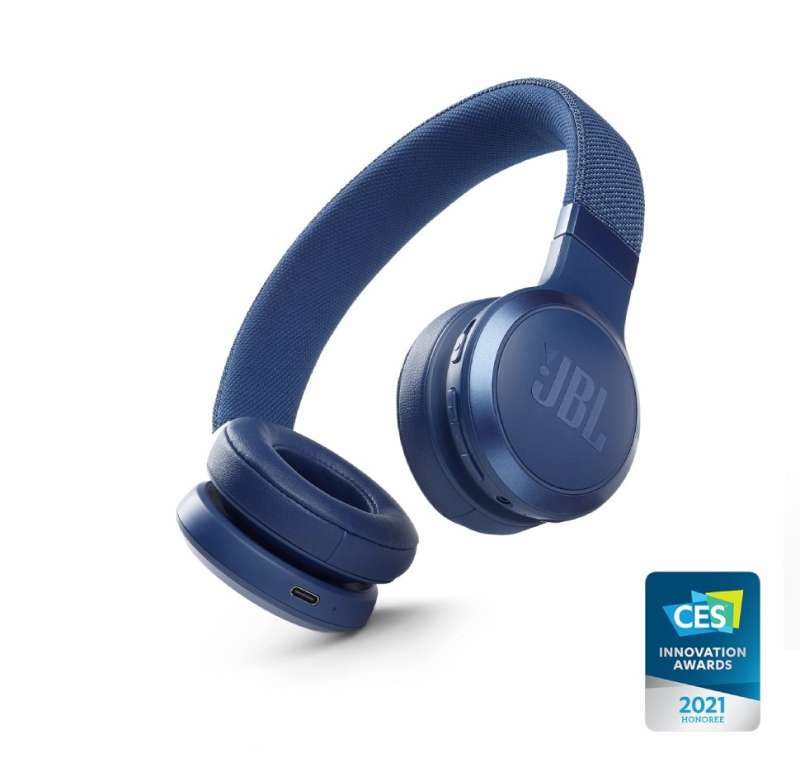 JBL Live 460NC On-Ear Bluetooth Headphones, Adaptive Noise Cancelling  Blue