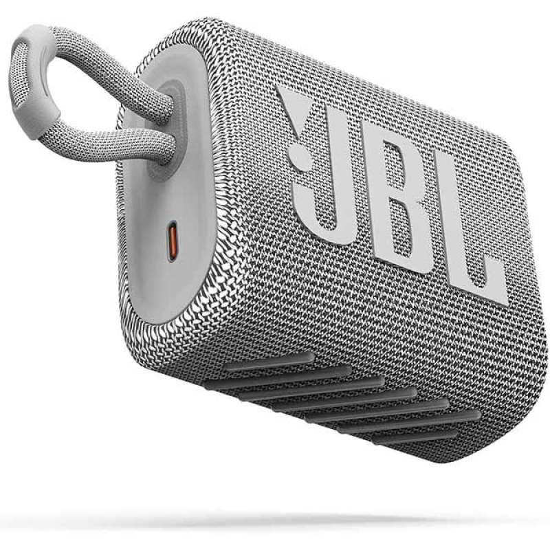 JBL GO 3 Waterproof Portable Bluetooth Speaker  White